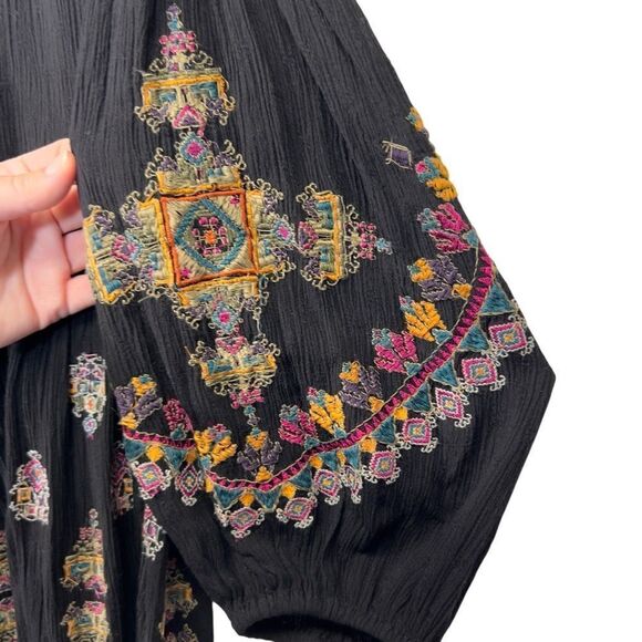 Free People | Arianna Embroidered Tunic in Black - Size small - Picture 10 of 16